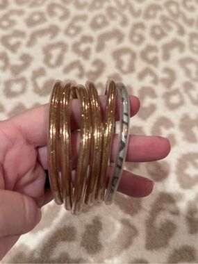 Gold and Silver Stackable jelly Bangle Set - Women Jewelry